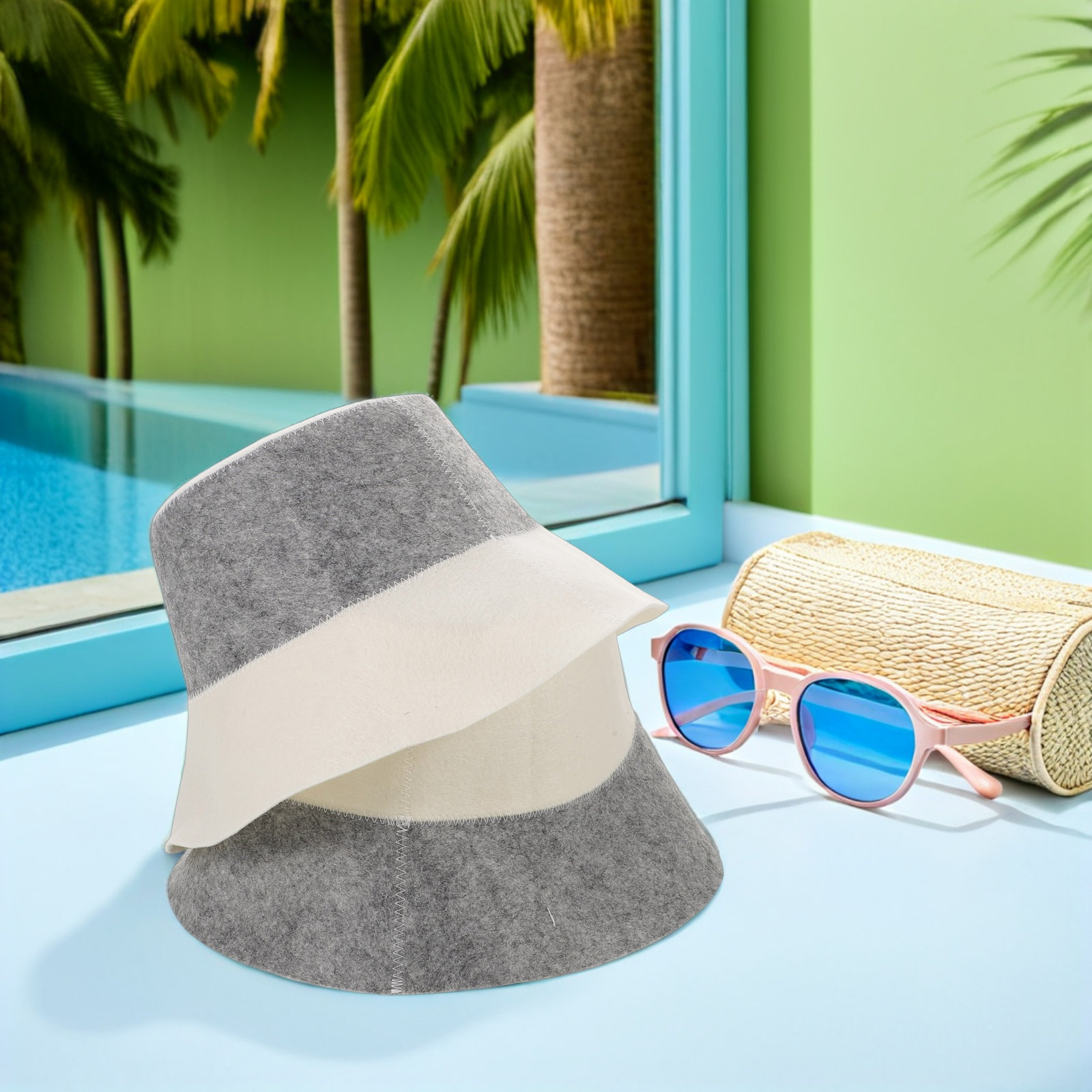 2Pcs Stylish Sauna Hat Felt Mo - House Hair Care recension och pris