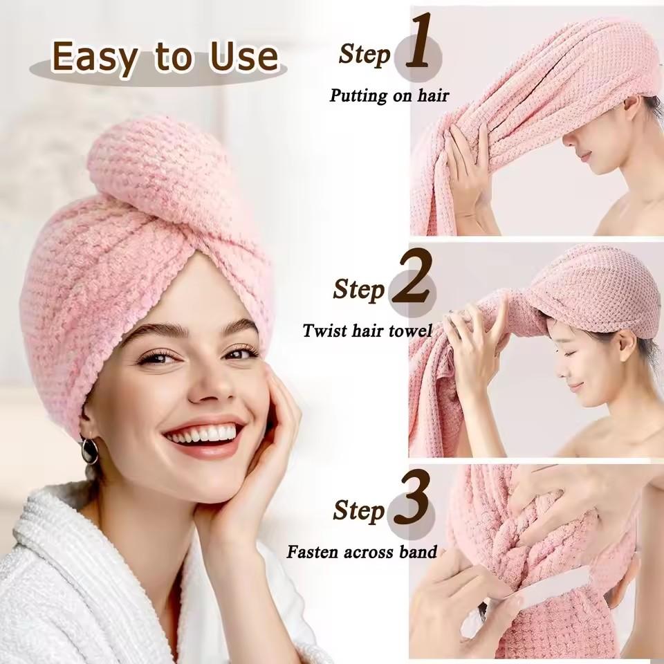 Super Absorbent Coral Velvet H - Hair Turban Towel recension och pris